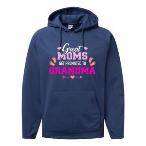 Great Moms Get Promoted To Grandma Cute Gift Performance Fleece Hoodie