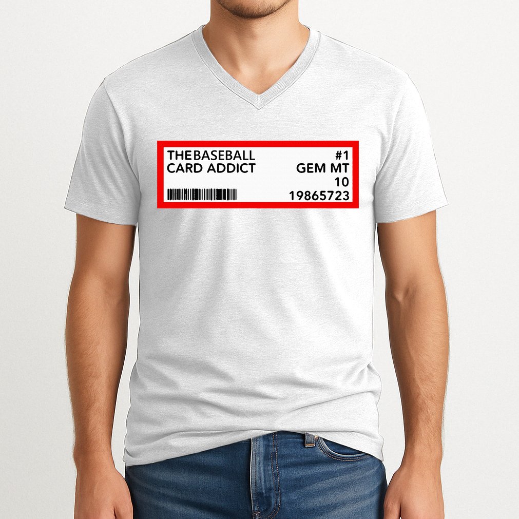 Gem Mint Graded Baseball Card Addict Grade V-Neck T-Shirt