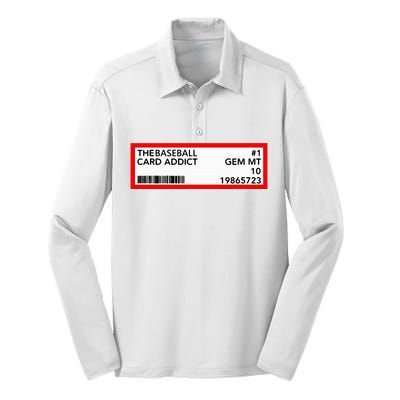 Gem Mint Graded Baseball Card Addict Grade Silk Touch Performance Long Sleeve Polo