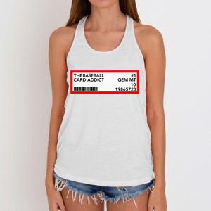 Gem Mint Graded Baseball Card Addict Grade Women's Knotted Racerback Tank