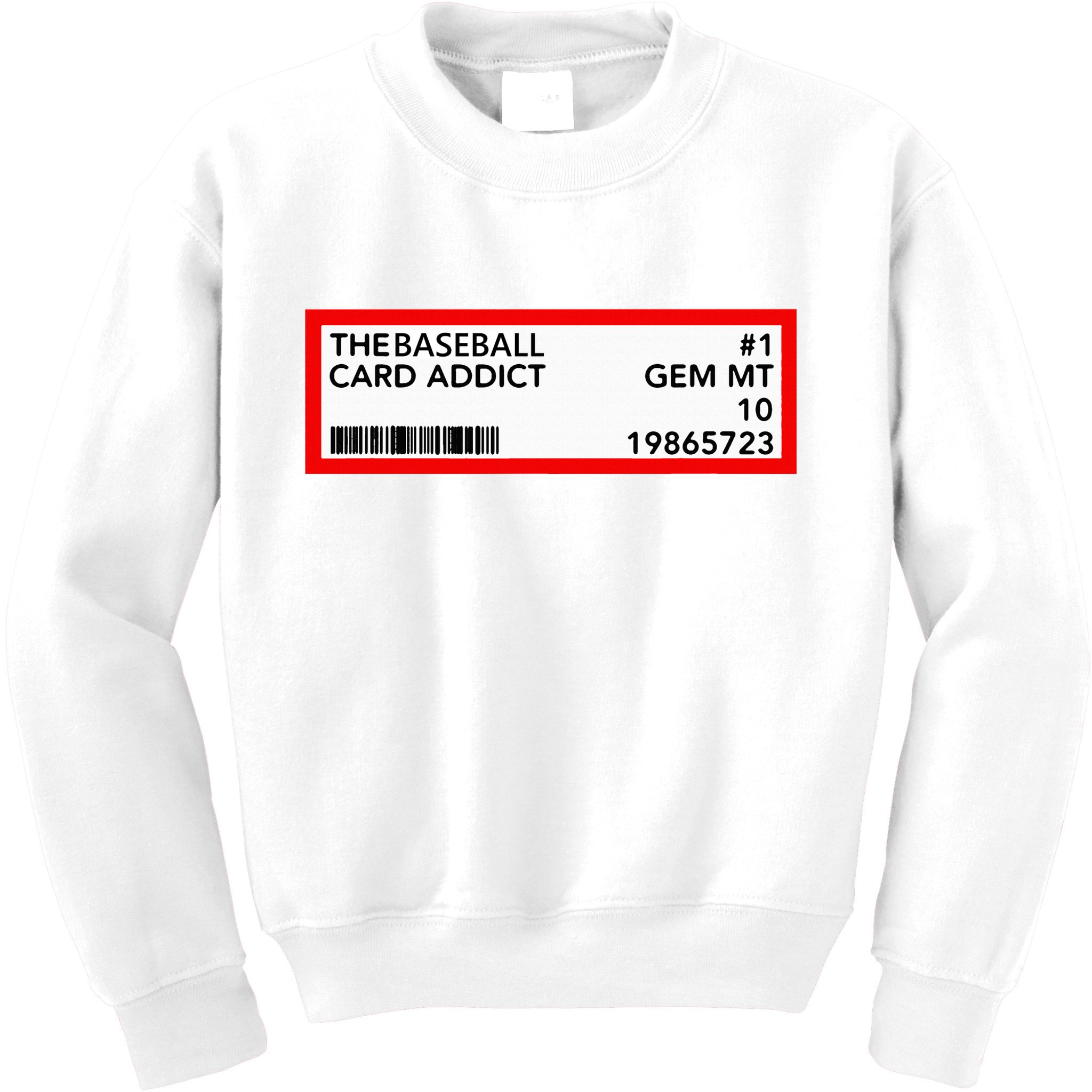 Gem Mint Graded Baseball Card Addict Grade Kids Sweatshirt