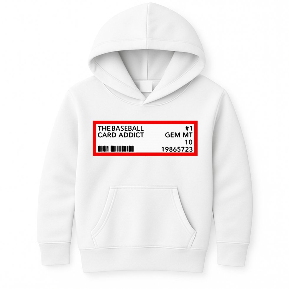 Gem Mint Graded Baseball Card Addict Grade Kids Hoodie