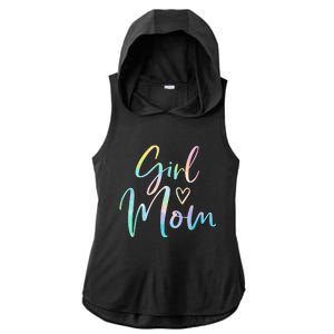 Girl Mom Gifts For Mother Mama Of Girl Tie Dye Ladies PosiCharge Tri-Blend Wicking Draft Hoodie Tank