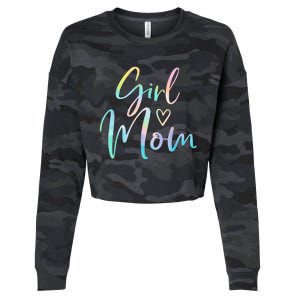 Girl Mom Gifts For Mother Mama Of Girl Tie Dye Cropped Pullover Crew