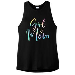 Girl Mom Gifts For Mother Mama Of Girl Tie Dye Ladies PosiCharge Tri-Blend Wicking Tank