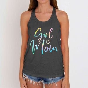 Girl Mom Gifts For Mother Mama Of Girl Tie Dye Women's Knotted Racerback Tank