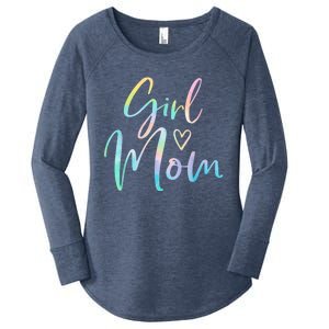 Girl Mom Gifts For Mother Mama Of Girl Tie Dye Women's Perfect Tri Tunic Long Sleeve Shirt