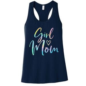 Girl Mom Gifts For Mother Mama Of Girl Tie Dye Women's Racerback Tank