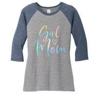 Girl Mom Gifts For Mother Mama Of Girl Tie Dye Women's Tri-Blend 3/4-Sleeve Raglan Shirt