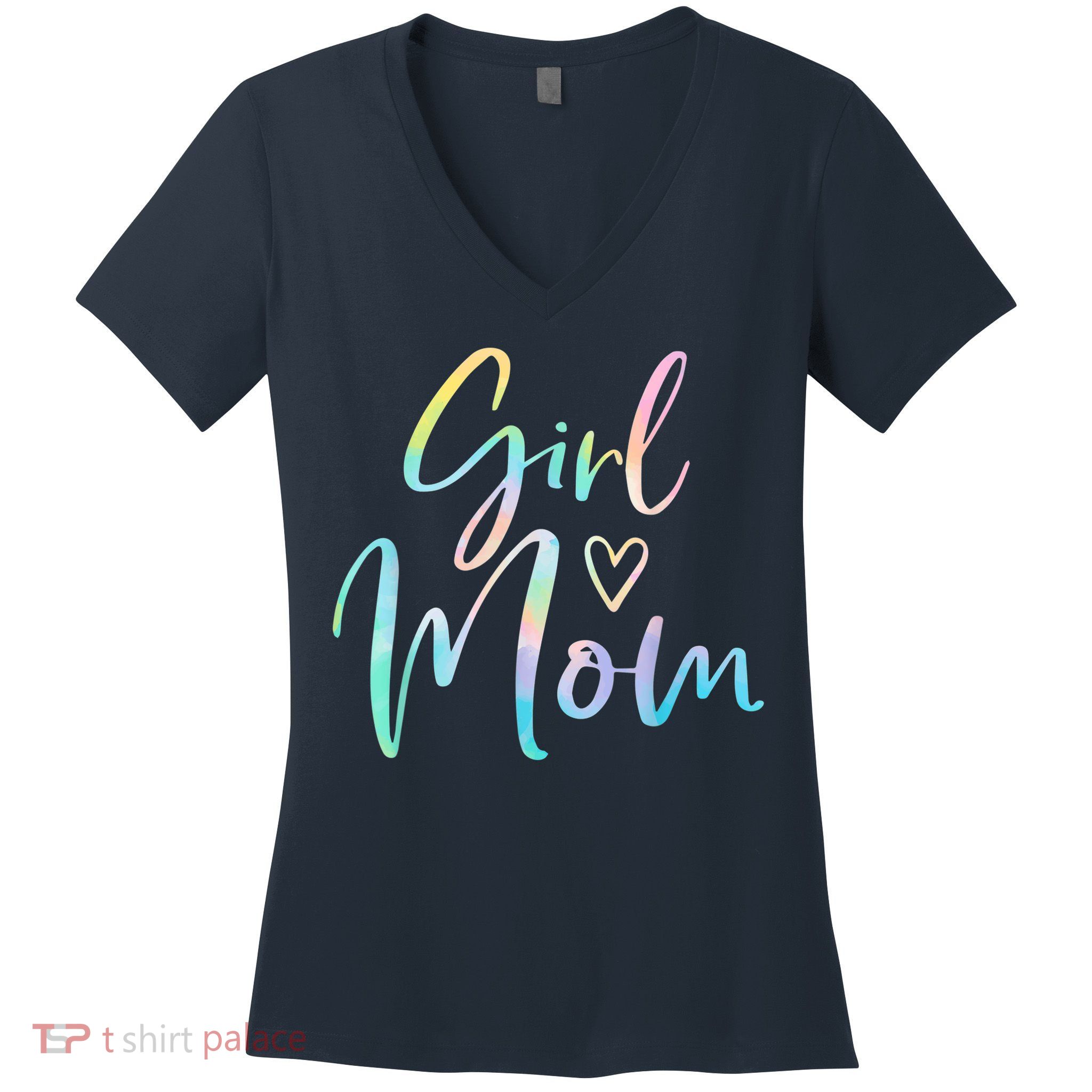 Girl Mom Gifts For Mother Mama Of Girl Tie Dye Women's V-Neck T-Shirt