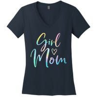 Girl Mom Gifts For Mother Mama Of Girl Tie Dye Women's V-Neck T-Shirt