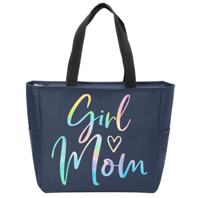 Girl Mom Gifts For Mother Mama Of Girl Tie Dye Zip Tote Bag