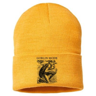 Goblin Mode Goblincore Vintage Aesthetic Funny Off Day Trend Sustainable Knit Beanie