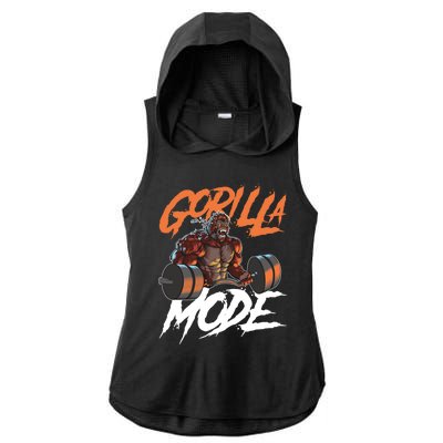 Gorilla Mode Gym Beast Workout Weights Lifting Power Gift Ladies PosiCharge Tri-Blend Wicking Draft Hoodie Tank