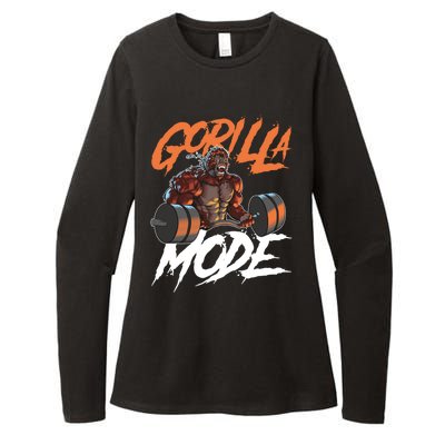 Gorilla Mode Gym Beast Workout Weights Lifting Power Gift Womens CVC Long Sleeve Shirt