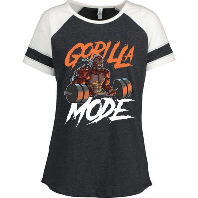 Gorilla Mode Gym Beast Workout Weights Lifting Power Gift Enza Ladies Jersey Colorblock Tee