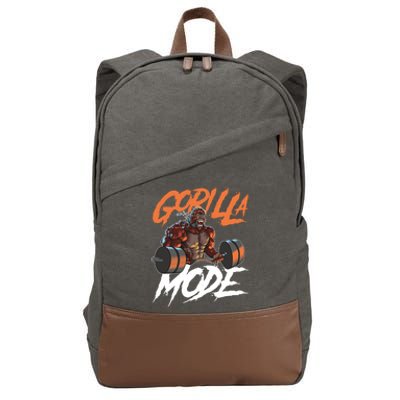 Gorilla Mode Gym Beast Workout Weights Lifting Power Gift Cotton Canvas Backpack