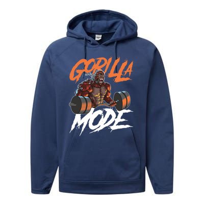 Gorilla Mode Gym Beast Workout Weights Lifting Power Gift Performance Fleece Hoodie