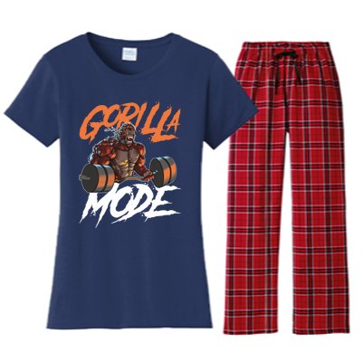 Gorilla Mode Gym Beast Workout Weights Lifting Power Gift Women's Flannel Pajama Set