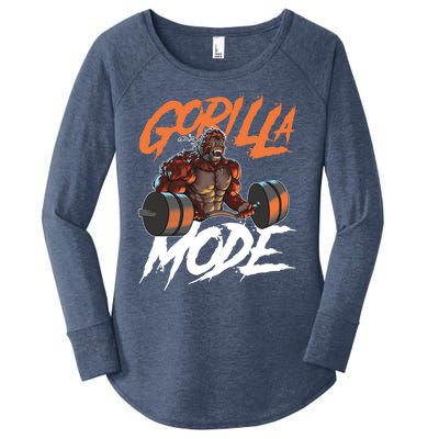 Gorilla Mode Gym Beast Workout Weights Lifting Power Gift Women's Perfect Tri Tunic Long Sleeve Shirt