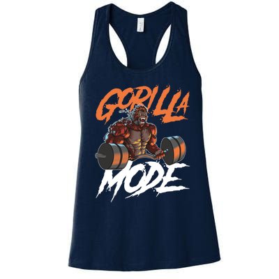 Gorilla Mode Gym Beast Workout Weights Lifting Power Gift Women's Racerback Tank