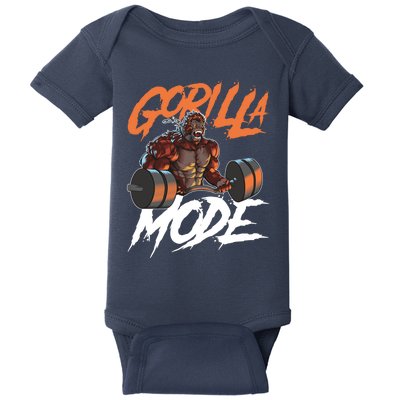 Gorilla Mode Gym Beast Workout Weights Lifting Power Gift Baby Bodysuit