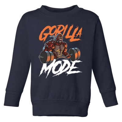 Gorilla Mode Gym Beast Workout Weights Lifting Power Gift Toddler Sweatshirt