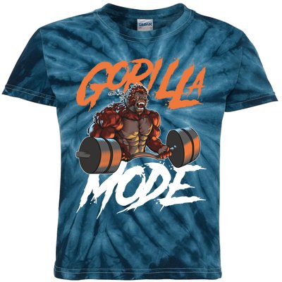 Gorilla Mode Gym Beast Workout Weights Lifting Power Gift Kids Tie-Dye T-Shirt