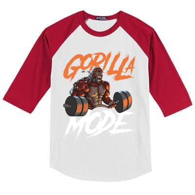 Gorilla Mode Gym Beast Workout Weights Lifting Power Gift Kids Colorblock Raglan Jersey