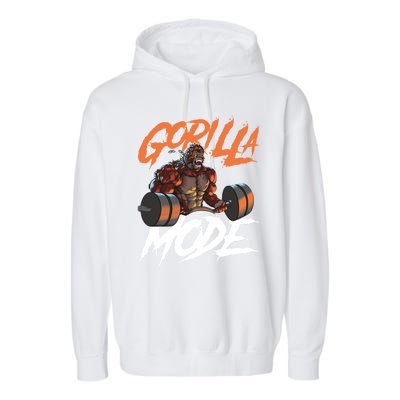 Gorilla Mode Gym Beast Workout Weights Lifting Power Gift Garment-Dyed Fleece Hoodie