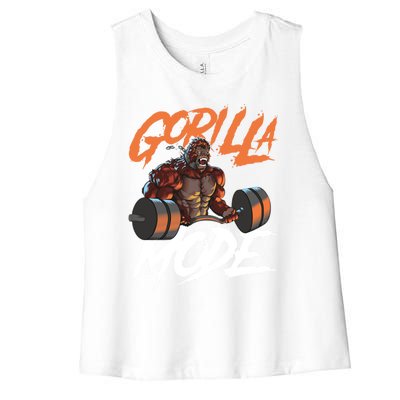 Gorilla Mode Gym Beast Workout Weights Lifting Power Gift Women's Racerback Cropped Tank