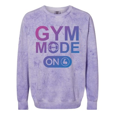 Gym Mode Gift That Says Gym Mode On Beast Gym Mode Gift Colorblast Crewneck Sweatshirt