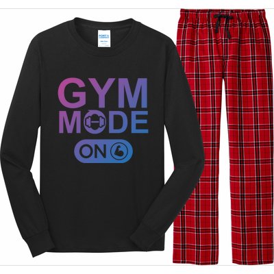 Gym Mode Gift That Says Gym Mode On Beast Gym Mode Gift Long Sleeve Pajama Set