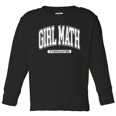 Girl Math Toddler Long Sleeve Shirt