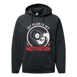 Gym Motivation Graphic Performance Fleece Hoodie