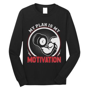 Gym Motivation Graphic Long Sleeve Shirt