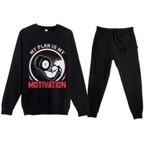 Gym Motivation Graphic Premium Crewneck Sweatsuit Set