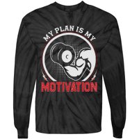 Gym Motivation Graphic Tie-Dye Long Sleeve Shirt