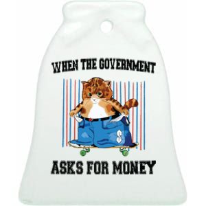 Gov Money Ceramic Bell Ornament