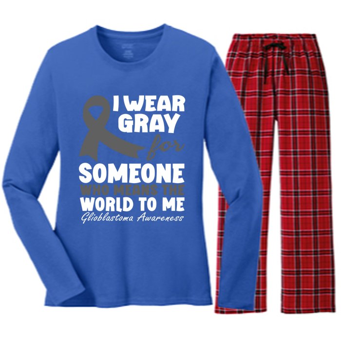 Glioblastoma Multiforme Gbm Advocate Astrocytoma Brain Tumor Gift Women's Long Sleeve Flannel Pajama Set 