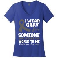 Glioblastoma Multiforme Gbm Advocate Astrocytoma Brain Tumor Gift Women's V-Neck T-Shirt