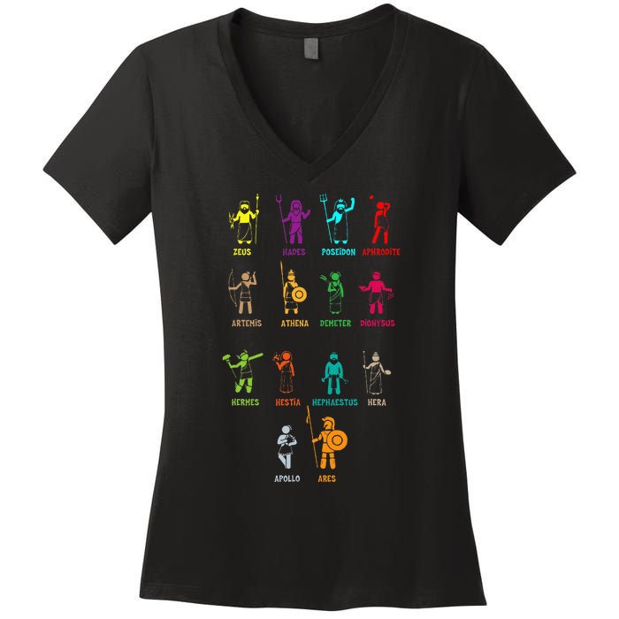 Greek Mythology Gods Gods Of Greece Women's V-Neck T-Shirt