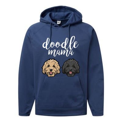 Goldendoodle Mama Gift Doodle Mama Cute Dog Gift Cute Gift Performance Fleece Hoodie