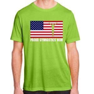 Gymnastics Mom Great Gift With Usa Flag Adult ChromaSoft Performance T-Shirt