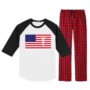 Gymnastics Mom Great Gift With Usa Flag Raglan Sleeve Pajama Set