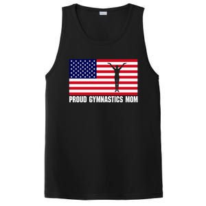 Gymnastics Mom Great Gift With Usa Flag PosiCharge Competitor Tank