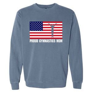 Gymnastics Mom Great Gift With Usa Flag Garment-Dyed Sweatshirt