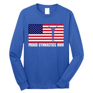 Gymnastics Mom Great Gift With Usa Flag Long Sleeve Shirt