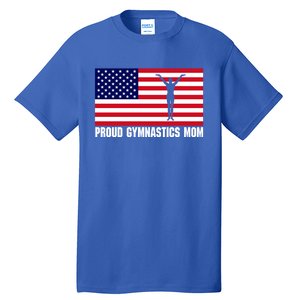 Gymnastics Mom Great Gift With Usa Flag Tall T-Shirt