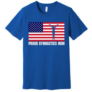 Gymnastics Mom Great Gift With Usa Flag Premium T-Shirt